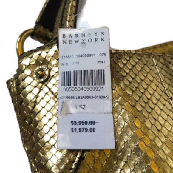 NWT Belstaff Satchel Shoulder Bag Purse Tote Gold - Picture 4 of 12